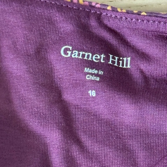 Garnet Hill Garden party Dress Jersey knit Twist Cap Sleeve Chic Size 16 paisley - Picture 8 of 10